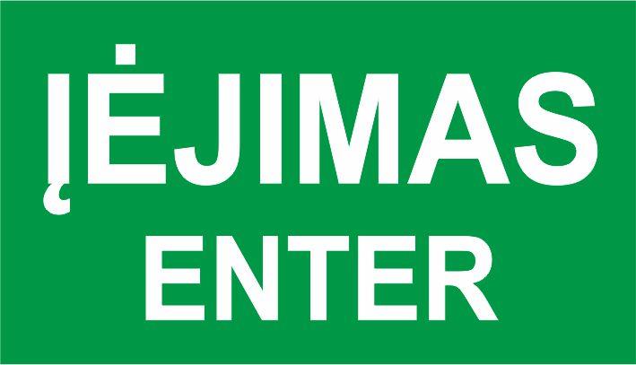Sticker entrance enter 100x180mm