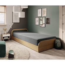 BED 80X190 BRN/GREY MATTRESS.SLATS