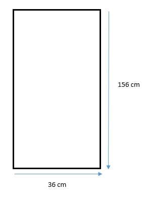 VEIDROD PASTATOM SU RĖMU 156X36 CM BALTA
