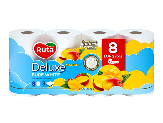 Toilet paper Rūta DELUXE MANGO SCENT 8 ROLLS, 3 ply