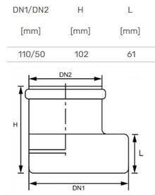Przejściówka do kanalizacji wewnętrznej Magnaplast Skolan, 58 x 110 mm