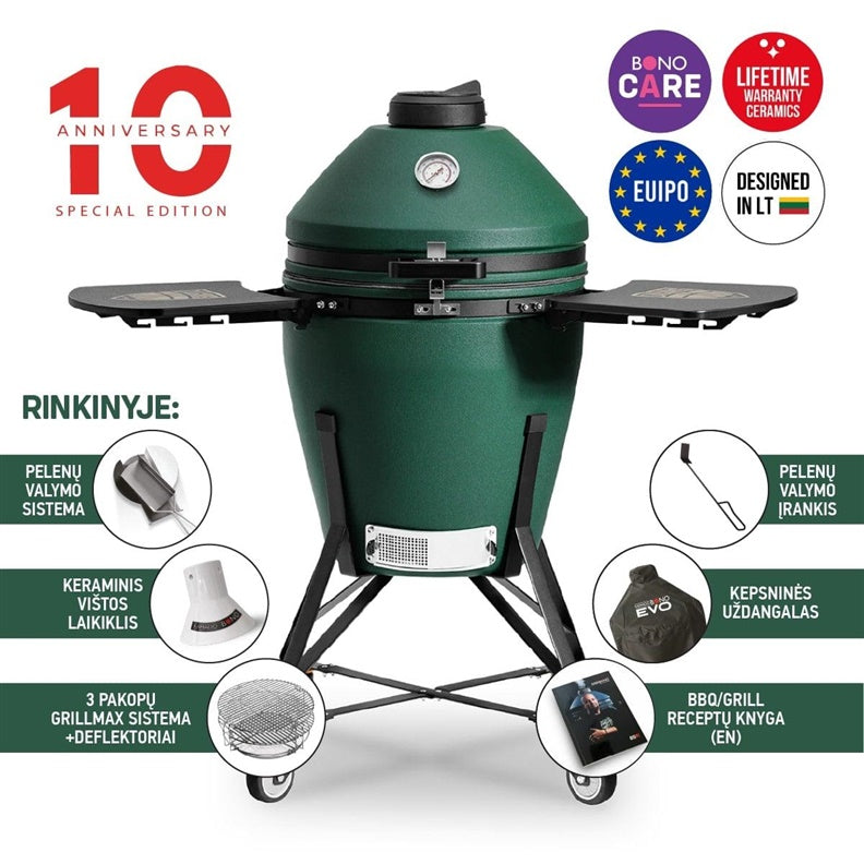 Grilis Kamado Bono ZALGIRIS EVO 22, žalia, 79 cm