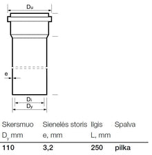 Rura kanalizacyjna wewnętrzna PCV Wavin, Ø 110 mm, 0,25 m