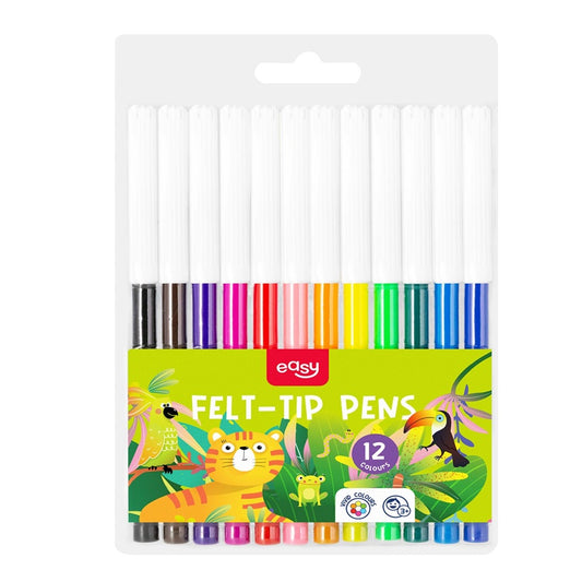 Felt-tip pens, single-sided, 12 pcs.