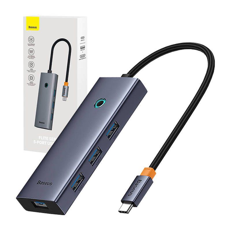 Baseus HDMI + 4 x USB 3.0 Adapter, HDMI/USB-C, 0.1m, 40 W