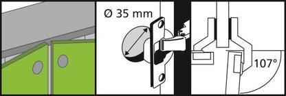 ZAWIAS CLIP SOFT CLOSE D35 107 2SZT