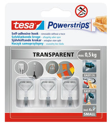 Крючок для одежды Tesa Powerstrips, 3 шт., прозрачный
