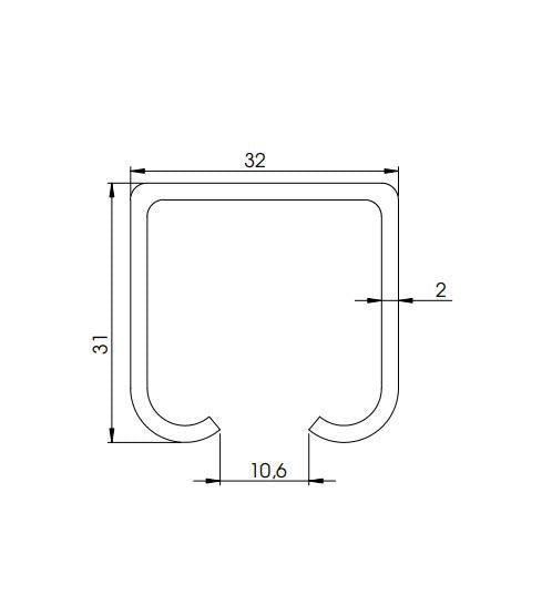 Bėgeliai Helaform stumdomosioms vidaus durims, 200cm x 3.1cm
