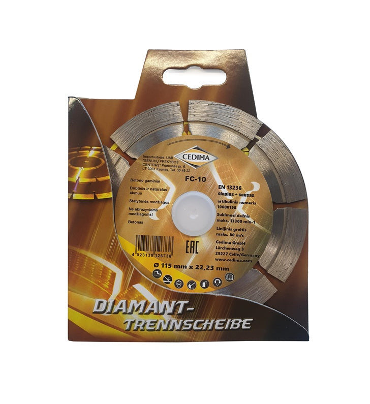 Tarcza diamentowa Cedima 115x22,23x1.6/1.9mm FC-10