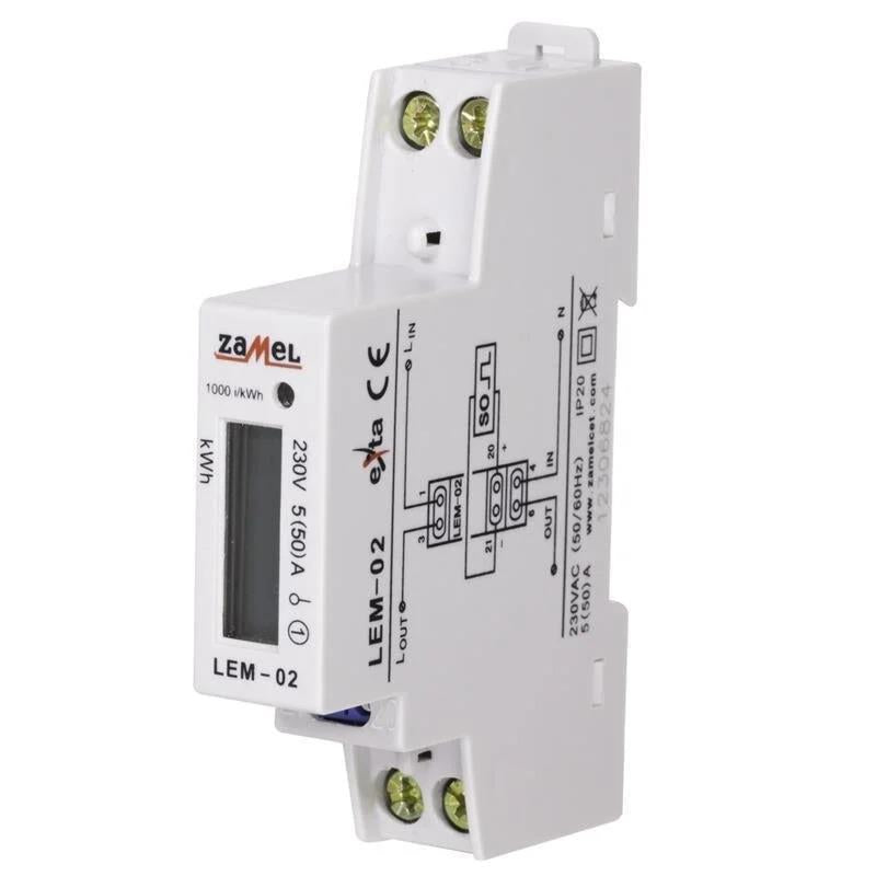 LICZNIK ENERGII ELEKTRYCZNEJ CYFROWY 1F LEM-02
