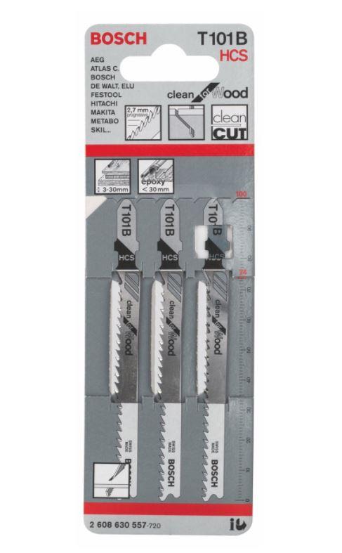 Jigsaw blades Bosch, T101B, 3 pcs.