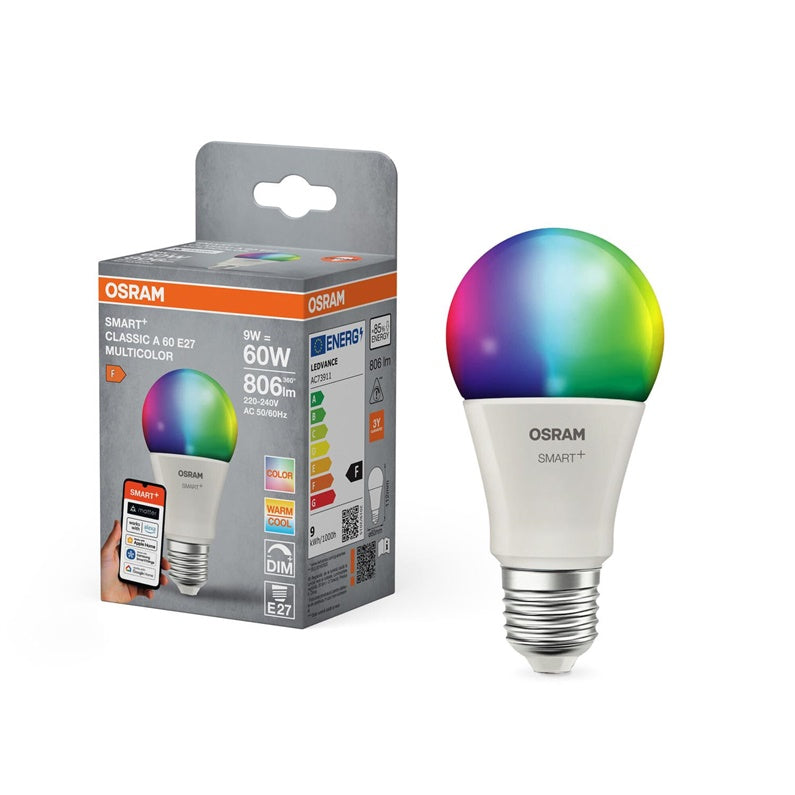 LEMPUTĖ LED WIFI A60 E27 9W 806LM RGBW