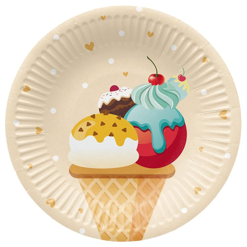 Disposable plates PAW Ice Cream, Ø 18 cm, 8 pcs.