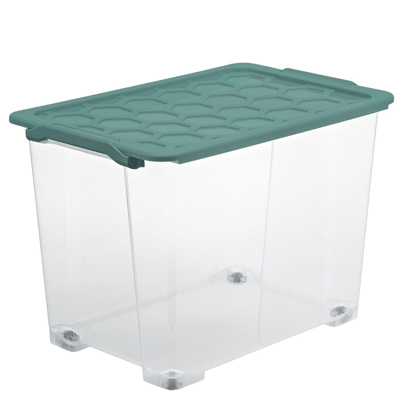 Rotho Storage Box with Wheels, 65 l, 583 x 392 x 410 mm