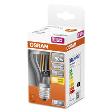 Lemputė Osram LED, A60, E27, 6.5W, 650lm, 2700K, sidabrinė