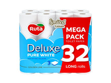 TOILET PAPER RUTA PURE WHITE 32 ROLLS 3 PLY