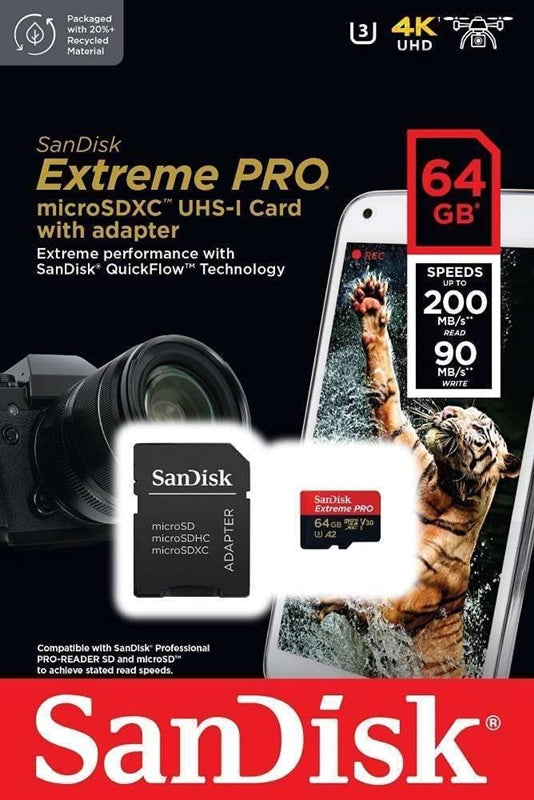 Atminties kortelė SanDisk Extreme Pro, 64 GB