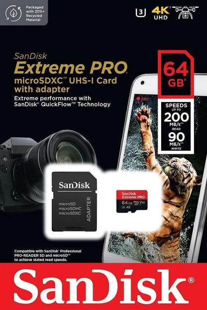 Atminties kortelė SanDisk Extreme Pro, 64 GB