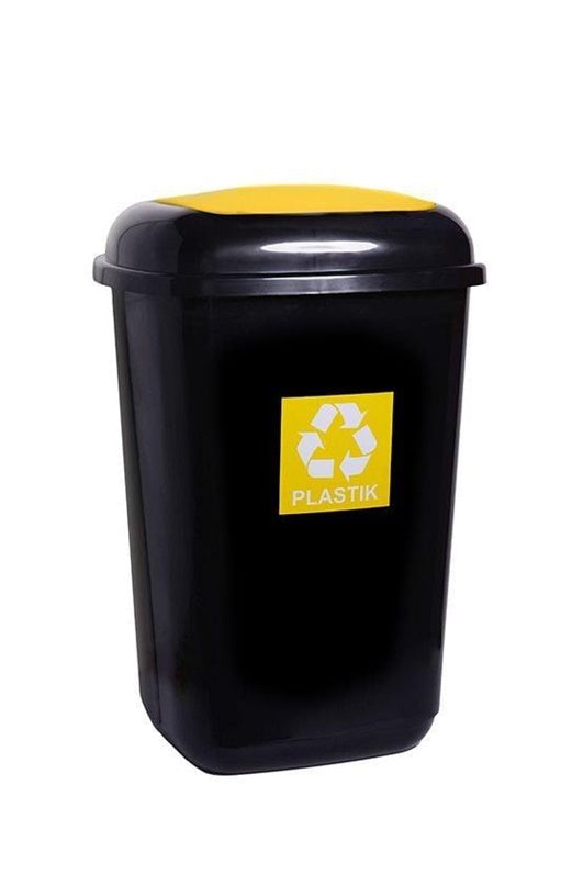 Plafor Waste Bin, 12 l, black/yellow