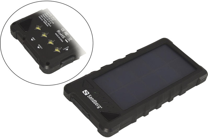 Nešiojamas įkroviklis Sandberg Solar, 16000 mAh, juoda