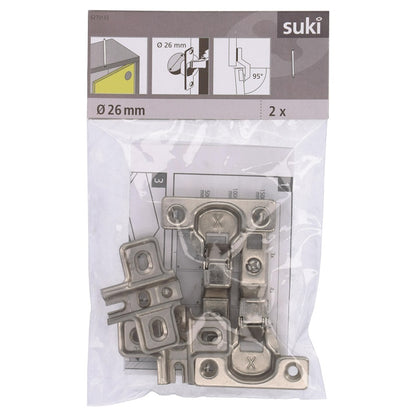 Furniture hinge Suki, 2.6 cm, 95°, nickel, 2 pcs.