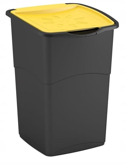 Rūšiavimo šiukšliadėžė Koral juoda/geltona 47l
