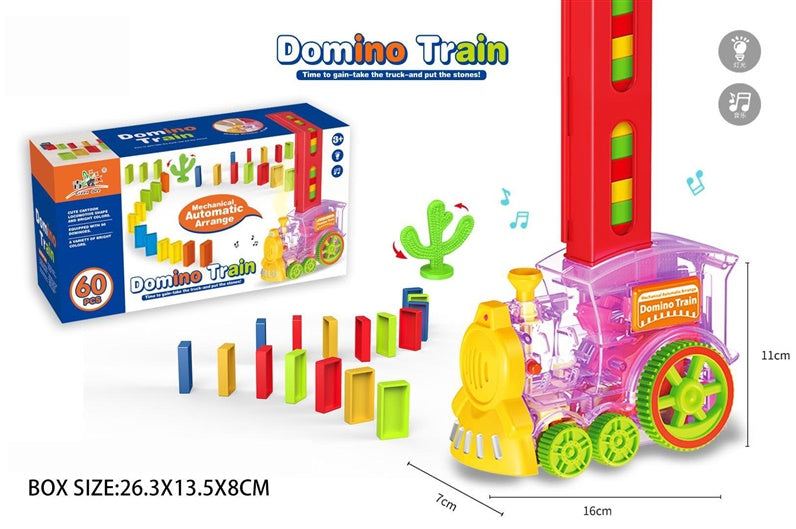 WOODEN TOY DOMINO TRAIN