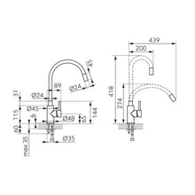 Bateria zlewozmywakowa Ferro Zorba Inox BZR4BSS, czarna