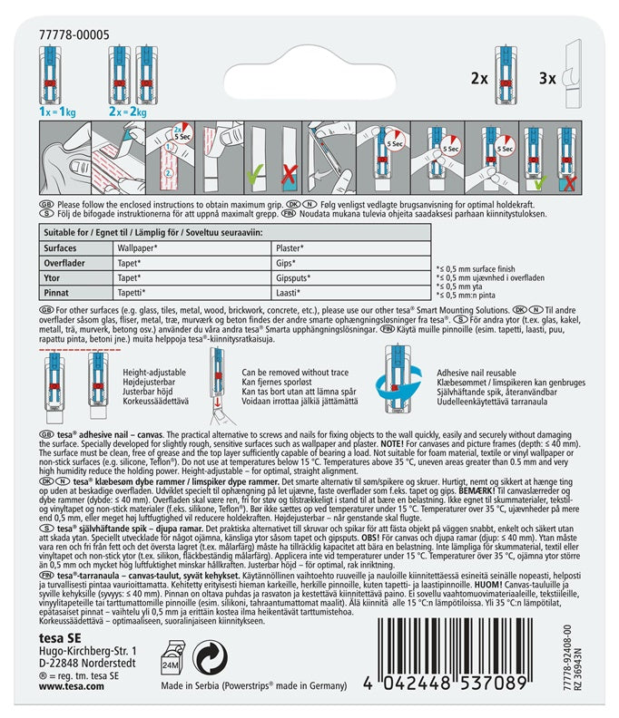 Picture hooks Tesa Tesa 77778, white
