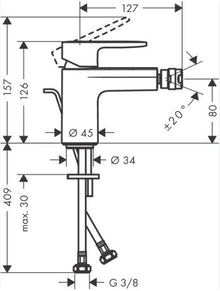 Bidė maišytuvas Hansgrohe Vernis Blend 71210670, juodas