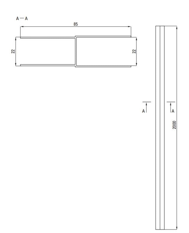 PROFILIS PRAPLĖT NERO 200 CM JUOD