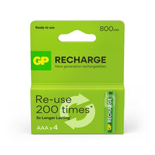 Rechargeable batteries GP RECHARGE AAA, 800mAh, 4 pcs.