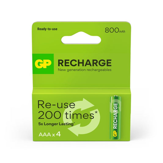 Akumulatorki GP RECHARGE AAA, 800mAh, 4 szt.