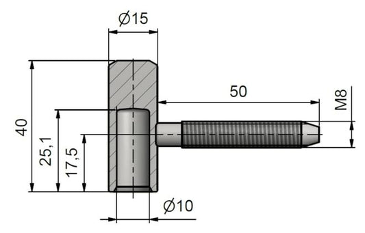 Door hinge TKZ Polna 9618053L, 1.5 cm x 4 cm