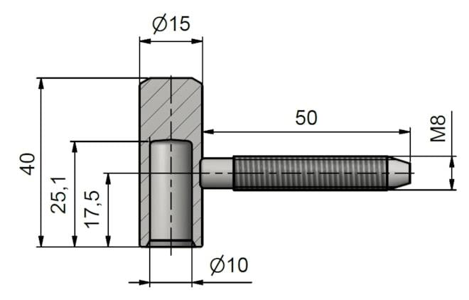 Петля дверная TKZ Polna 9618053L, 1.5 см x 4 см