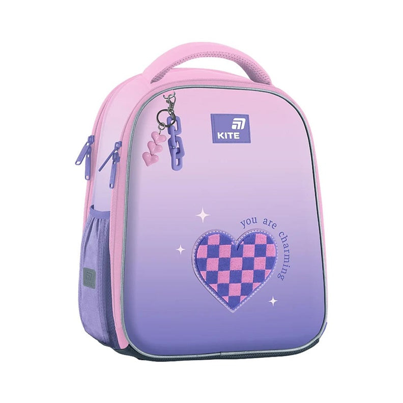 School backpack K26-555S-4, pink, 27x15.5x36.5 cm