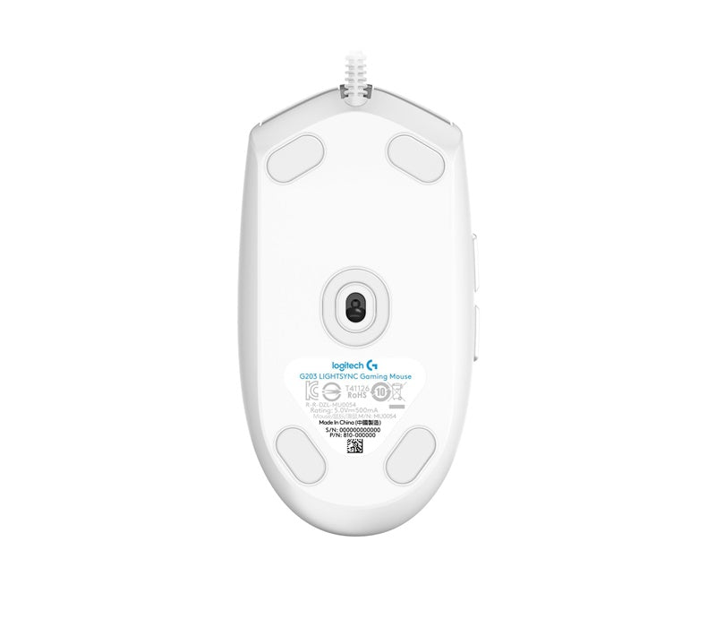 Mysz przewodowa dla graczy Logitech G102 Lightsync, biała