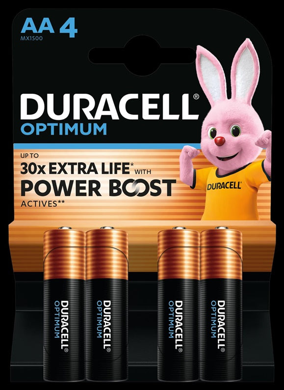 Baterie DURACELL OPTIMUM, AA/LR06, 1,5V, 4 szt.