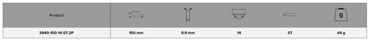 Tiesinio pjūklo geležtės Bahco 14TPI 150x0.9mm, 2 vnt.