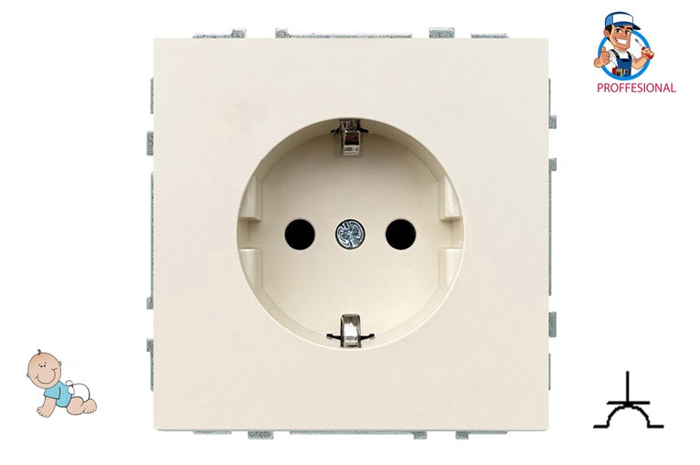 Socket LIREGUS MODERN, earthed, matt sand