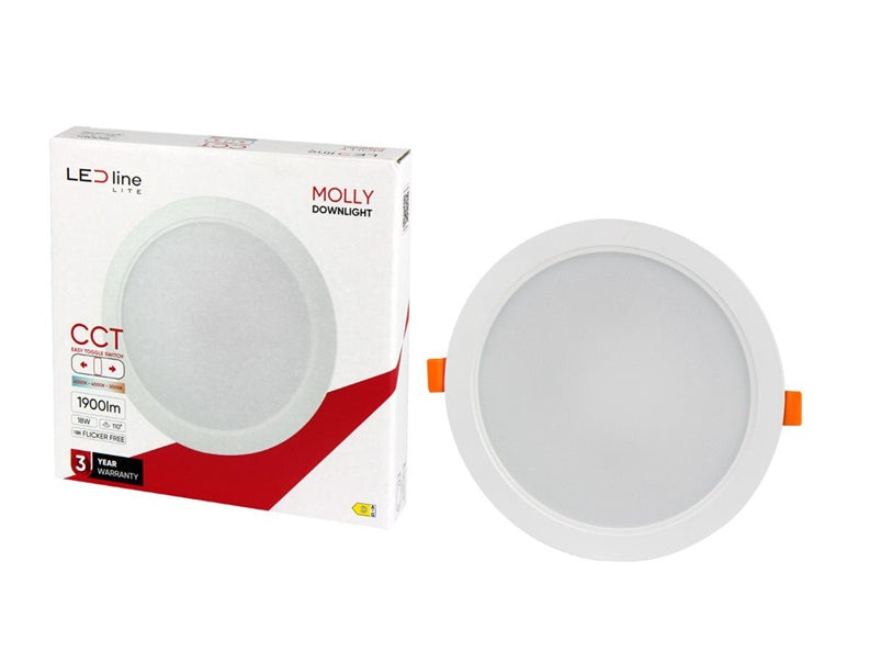 Oprawa wpuszczana LED Line MOLLY, 18W, 3000-6000°K, LED