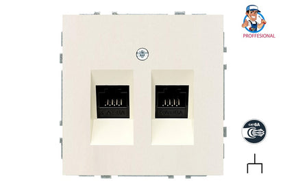 Computer socket LIREGUS MODERN, 2-gang, matt sand