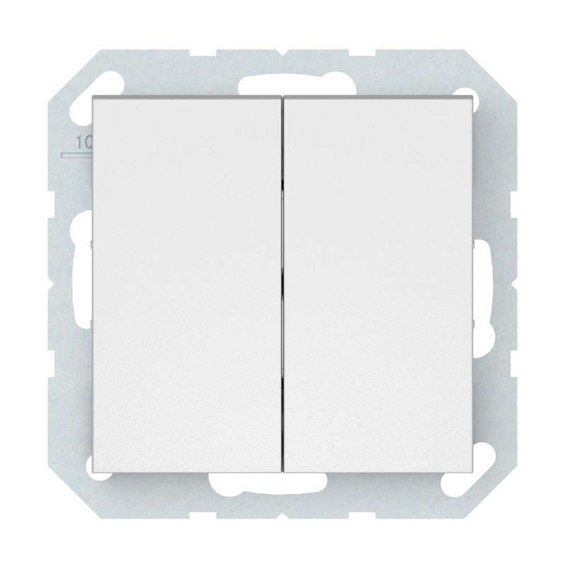 Push button switch VILMA QR1000, 2 gang, matt white