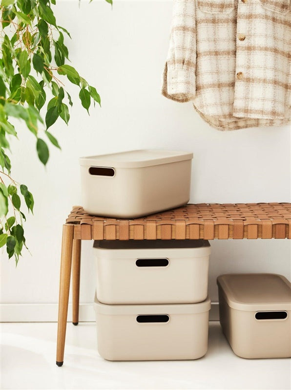 Storage Box Rotho Albula, 12 l, sand, 39.5 x 23.5 x 17.7 cm