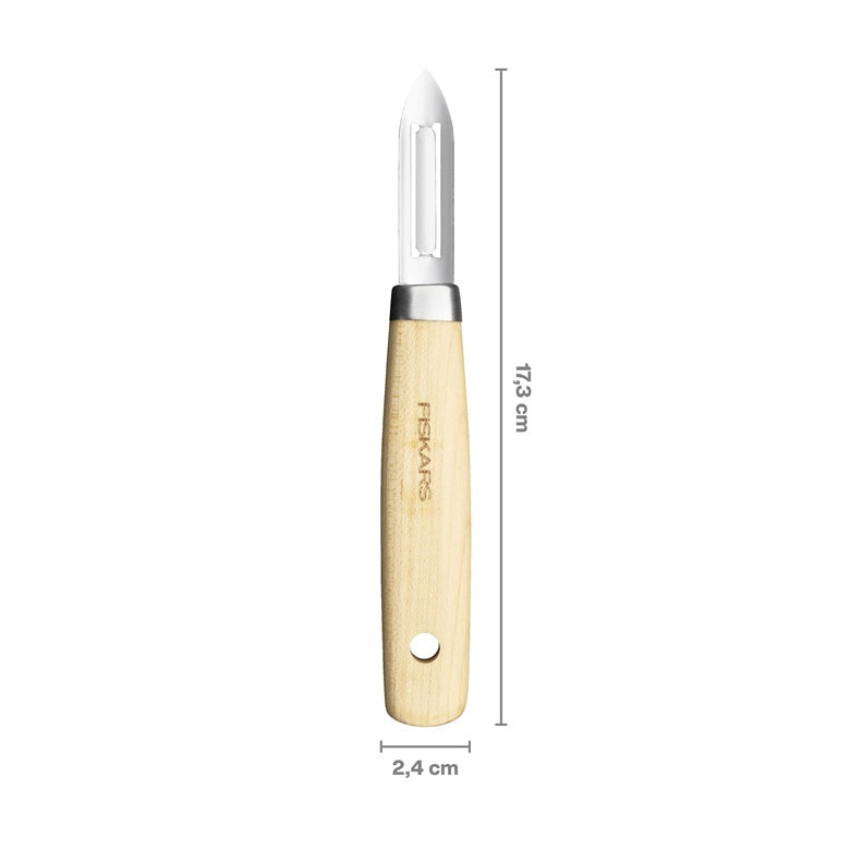 Obieraczka Fiskars, 17,3 cm, stal nierdzewna/drewno