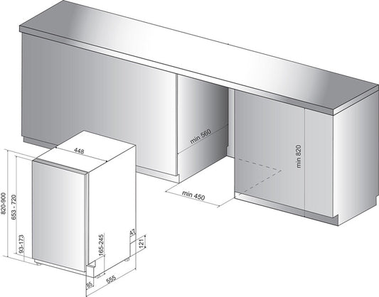 Įmontuojama indaplovė Whirlpool WSIC 3M27 C