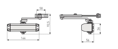 Durų uždarytuvas Abus AC7023, 40 - 80 kg