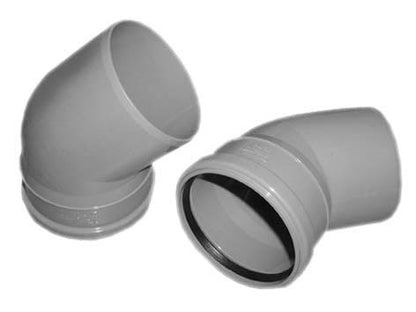Wavin Indoor Sewer Elbow, Ø 110 mm, 45°