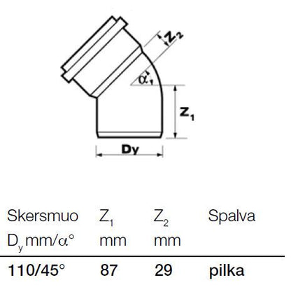 Wavin Indoor Sewer Elbow, Ø 110 mm, 45°