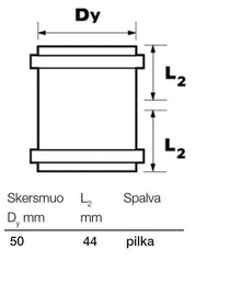Wavin double socket internal sewage pipe, Ø 50 mm